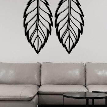 Intra απο ξύλο plywood 3mm-4mm πάχος - Σκουλαρίκι με πούπουλα Μεταλλική τέχνη τοίχου με λέιζερ Δίασταση 3x3 cm INTRAFABR-117534098 - Image 3