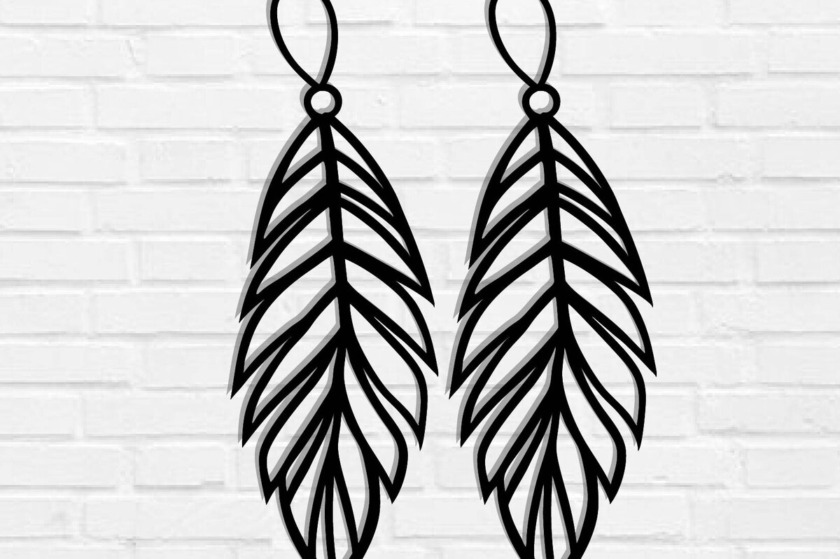 Intra απο ξύλο plywood 3mm-4mm πάχος - Σκουλαρίκι με πούπουλα Μεταλλική τέχνη τοίχου με λέιζερ Δίασταση 3x3 cm INTRAFABR-117534206