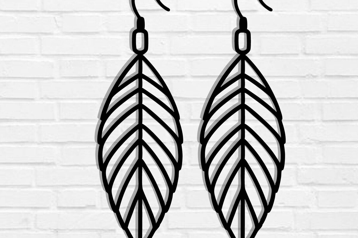 Intra απο ξύλο plywood 3mm-4mm πάχος - Σκουλαρίκι με πούπουλα Μεταλλική τέχνη τοίχου με λέιζερ Δίασταση 3x3 cm INTRAFABR-117534325