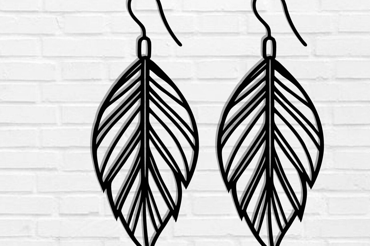 Intra απο ξύλο plywood 3mm-4mm πάχος - Σκουλαρίκι με πούπουλα Μεταλλική τέχνη τοίχου με λέιζερ Δίασταση 3x3 cm INTRAFABR-117534477