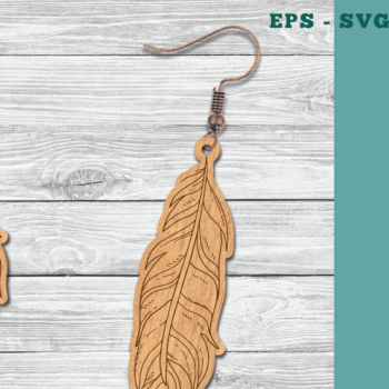 Intra απο ξύλο plywood 3mm-4mm πάχος - Σκουλαρίκια κοπής με φτερά λέιζερ 14 Δίασταση 3x3 cm INTRAFABR-111407334 - Image 1