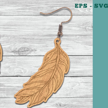 Intra απο ξύλο plywood 3mm-4mm πάχος - Σκουλαρίκια κοπής με φτερά λέιζερ 16 Δίασταση 3x3 cm INTRAFABR-111407431 - Image 1