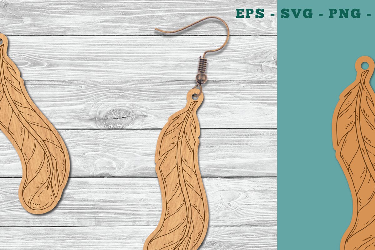 Intra απο ξύλο plywood 3mm-4mm πάχος - Σκουλαρίκια με φτερά κοπής με λέιζερ  5 Δίασταση 3x3 cm INTRAFABR-111407002