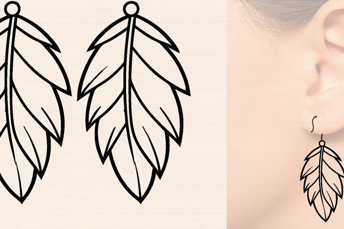 Intra απο ξύλο plywood 3mm-4mm πάχος - Ξύλινα σκουλαρίκια με πούπουλα με λέιζερ  Δίασταση 3x3 cm INTRAFABR-110221054