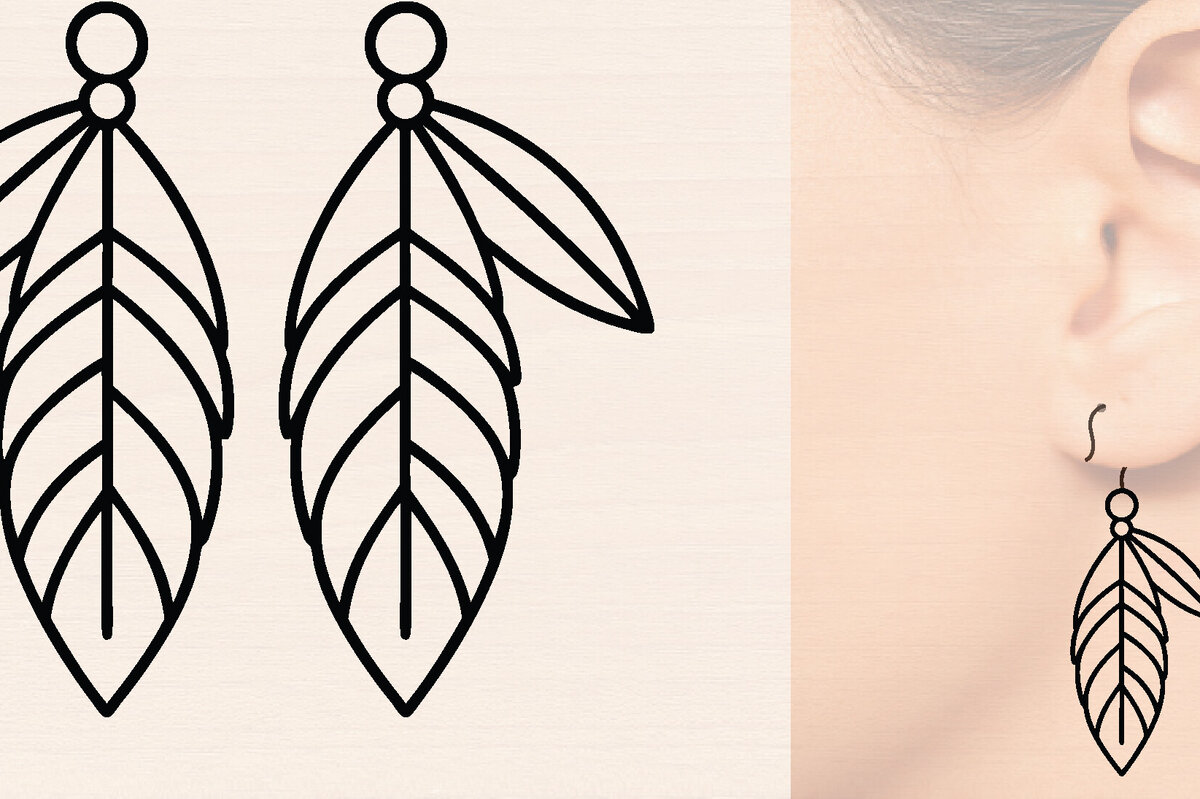 Intra απο ξύλο plywood 3mm-4mm πάχος - Ξύλινα σκουλαρίκια με πούπουλα με λέιζερ  Δίασταση 3x3 cm INTRAFABR-110221125