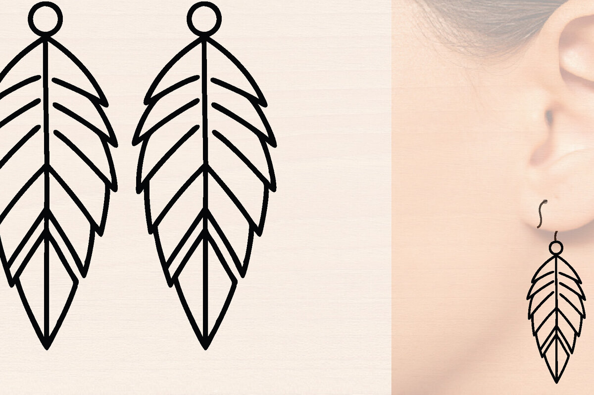 Intra απο ξύλο plywood 3mm-4mm πάχος - Ξύλινα σκουλαρίκια με πούπουλα με λέιζερ  Δίασταση 3x3 cm INTRAFABR-110221173