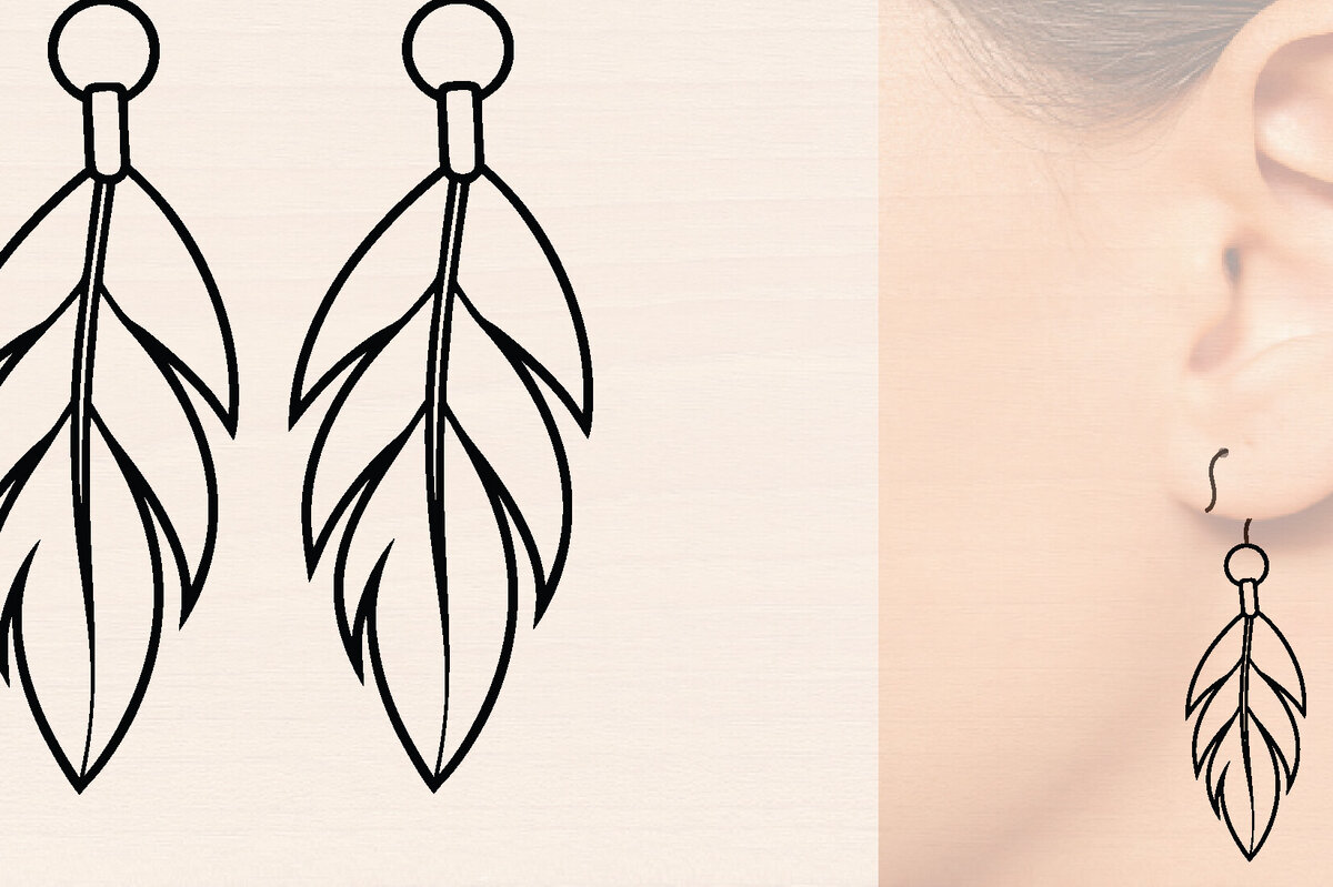 Intra απο ξύλο plywood 3mm-4mm πάχος - Ξύλινα σκουλαρίκια με πούπουλα με λέιζερ  Δίασταση 3x3 cm INTRAFABR-110221254