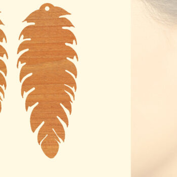 Intra απο ξύλο plywood 3mm-4mm πάχος - Ξύλινα σκουλαρίκια με πούπουλα με λέιζερ  Δίασταση 3x3 cm INTRAFABR-96453069 - Image 1