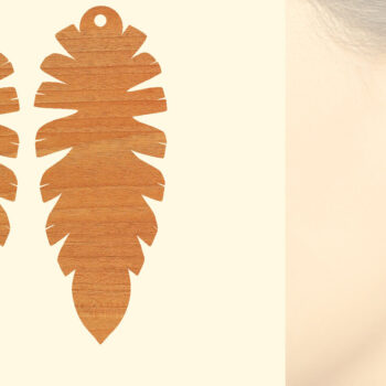 Intra απο ξύλο plywood 3mm-4mm πάχος - Ξύλινα σκουλαρίκια με πούπουλα με λέιζερ  Δίασταση 3x3 cm INTRAFABR-96453101 - Image 1