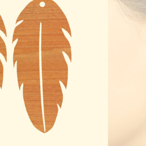 Intra απο ξύλο plywood 3mm-4mm πάχος - Ξύλινα σκουλαρίκια με πούπουλα με λέιζερ  Δίασταση 3x3 cm INTRAFABR-96453141