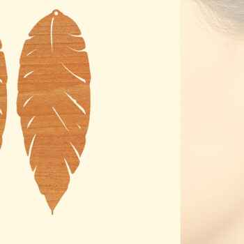 Intra απο ξύλο plywood 3mm-4mm πάχος - Ξύλινα σκουλαρίκια με πούπουλα με λέιζερ Δίασταση 3x3 cm INTRAFABR-96453220 - Image 1