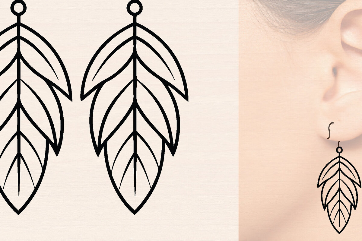 Intra απο ξύλο plywood 3mm-4mm πάχος - Ξύλινα σκουλαρίκια με πούπουλα με λέιζερ  Δίασταση 3x3 cm INTRAFABR-110220966