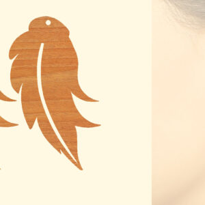 Intra απο ξύλο plywood 3mm-4mm πάχος - Ξύλινα σκουλαρίκια με πούπουλα με λέιζερ  Δίασταση 3x3 cm INTRAFABR-96452766