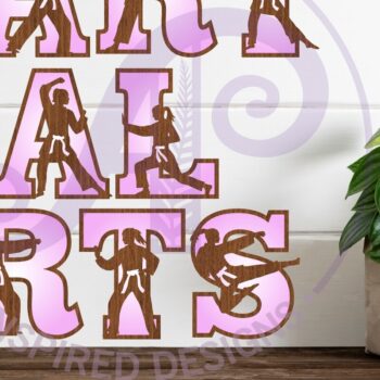 Intra απο ξύλο plywood 3mm-4mm πάχος - Γυναικείο σετ αλφαβήτου θέματος πολεμικών τεχνών. Δίασταση 30x20 cm INTRAFABR-93575147 - Image 1