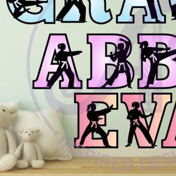 Intra απο ξύλο plywood 3mm-4mm πάχος - Γυναικείο σετ αλφαβήτου θέματος πολεμικών τεχνών. Δίασταση 30x20 cm INTRAFABR-93575147 - Image 2