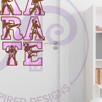 Intra απο ξύλο plywood 3mm-4mm πάχος - Γυναικείο σετ αλφαβήτου θέματος πολεμικών τεχνών. Δίασταση 30x20 cm INTRAFABR-93575147 - Image 3