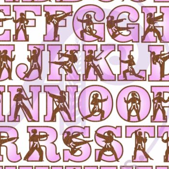 Intra απο ξύλο plywood 3mm-4mm πάχος - Γυναικείο σετ αλφαβήτου θέματος πολεμικών τεχνών. Δίασταση 30x20 cm INTRAFABR-93575147 - Image 4