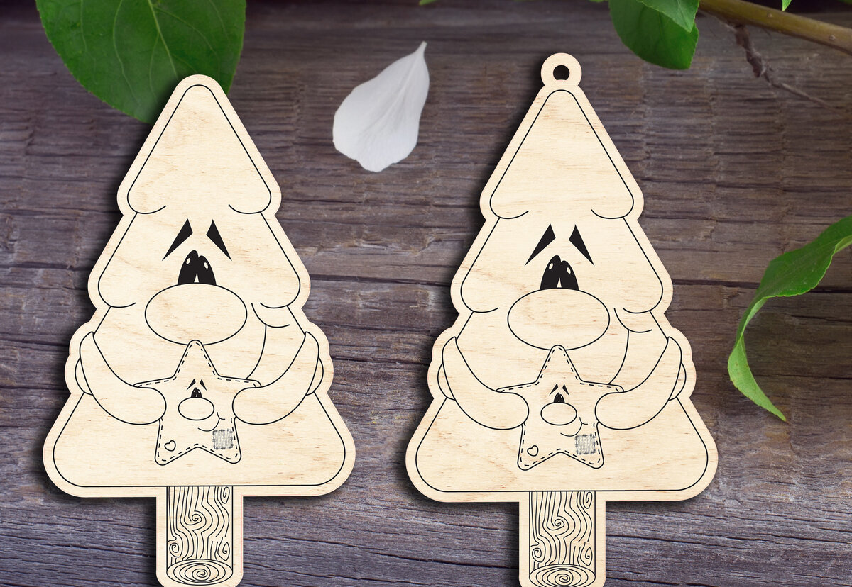 Intra απο ξύλο plywood 3mm-4mm πάχος - Φέργης το χριστουγεννιάτικο δέντρο Δίασταση 6x6 cm INTRAFABR-29873403