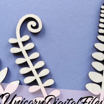 Intra απο ξύλο plywood 3mm-4mm πάχος -  κοπής λέιζερ Fern  Δίασταση 20x20 cm INTRAFABR-33474197 - Image 3