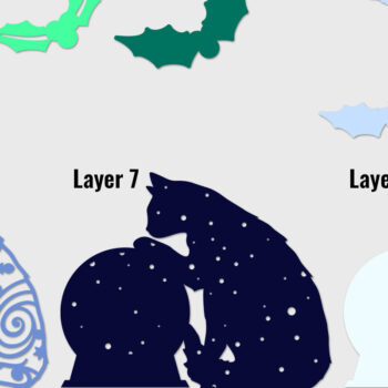 Intra απο ξύλο plywood 3mm-4mm πάχος - Εορταστική γάτα διακοπών με Joy Snow Globe Δίασταση 20x20 cm INTRAFABR-107344713 - Image 3