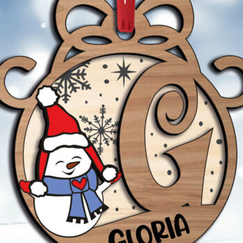 Intra απο ξύλο plywood 3mm-4mm πάχος - Εορταστική επιστολή G Snowman Christmas  Δίασταση 6x6 cm INTRAFABR-110470406 - Image 2