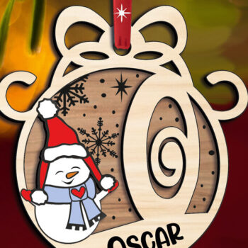 Intra απο ξύλο plywood 3mm-4mm πάχος - Γιορτινό γράμμα χιονάνθρωπος O Christmas Δίασταση 6x6 cm INTRAFABR-110639380 - Image 1