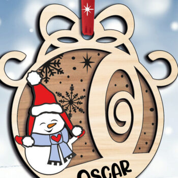 Intra απο ξύλο plywood 3mm-4mm πάχος - Γιορτινό γράμμα χιονάνθρωπος O Christmas Δίασταση 6x6 cm INTRAFABR-110639380 - Image 3