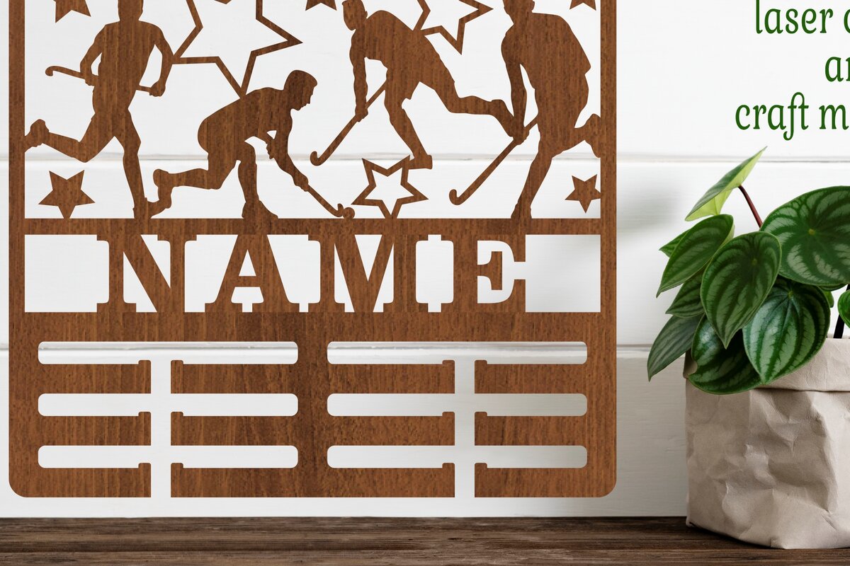 Intra απο ξύλο plywood 3mm-4mm πάχος -   κάτοχος μεταλλίου για άντρες χόκεϊ επί χόρτου Δίασταση 30x20 cm INTRAFABR-68115742