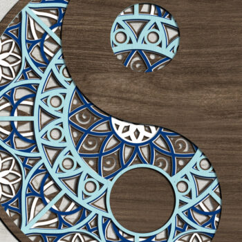 Intra απο ξύλο plywood 3mm-4mm πάχος - Αρχεία Cricut & Laser Cut MANDALA YIN YANG Δίασταση 12x12 cm INTRAFABR-10158219 - Image 7