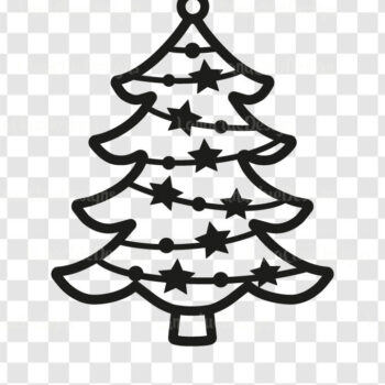 Intra απο ξύλο plywood 3mm-4mm πάχος - Χριστουγεννιάτικο στολίδι έλατου  Δίασταση 6x6 cm INTRAFABR-110929498 - Image 2