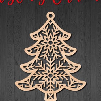 Intra απο ξύλο plywood 3mm-4mm πάχος - Χριστουγεννιάτικο στολίδι σε σχήμα έλατου  Δίασταση 6x6 cm INTRAFABR-110610160 - Image 1