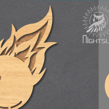 Intra απο ξύλο plywood 3mm-4mm πάχος - Διακόσμηση κοπής με λέιζερ μπάλα μπόουλινγκ με φωτιά Δίασταση 20x20 cm INTRAFABR-119874439 - Image 1