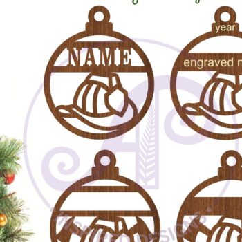 Intra απο ξύλο plywood 3mm-4mm πάχος - Χριστουγεννιάτικο στολίδι Fire Fighter  Δίασταση 6x6 cm INTRAFABR-83576036 - Image 2