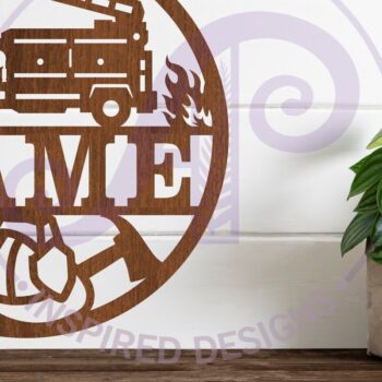 Intra απο ξύλο plywood 3mm-4mm πάχος - Πινακίδα ονόματος πυροσβέστη  Laser Cut Δίασταση 30x20 cm INTRAFABR-89399236 - Image 1