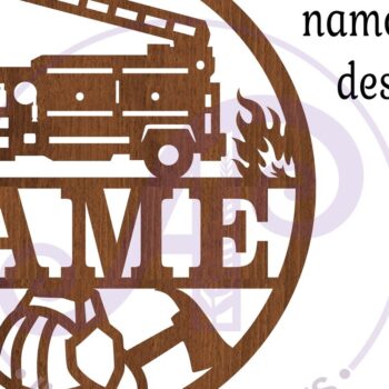 Intra απο ξύλο plywood 3mm-4mm πάχος - Πινακίδα ονόματος πυροσβέστη  Laser Cut Δίασταση 30x20 cm INTRAFABR-89399236 - Image 3