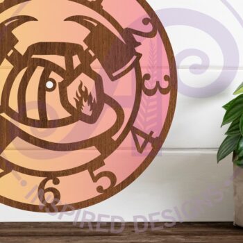 Intra απο ξύλο plywood 3mm-4mm πάχος -  με λέιζερ ρολογιού τοίχου Fire Helmet, Δίασταση 30x20 cm INTRAFABR-92278658 - Image 1