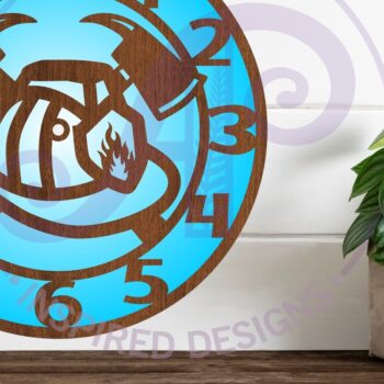 Intra απο ξύλο plywood 3mm-4mm πάχος -  με λέιζερ ρολογιού τοίχου Fire Helmet, Δίασταση 30x20 cm INTRAFABR-92278658 - Image 2