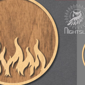 Intra απο ξύλο plywood 3mm-4mm πάχος - Διακόσμηση κοπής με λέιζερ Fire Sign 2 Δίασταση 30x20 cm INTRAFABR-120680813