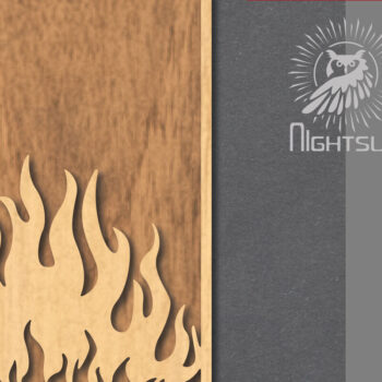 Intra απο ξύλο plywood 3mm-4mm πάχος - Διακόσμηση κοπής με λέιζερ Fire Sign 4 Δίασταση 30x20 cm INTRAFABR-120680857 - Image 1