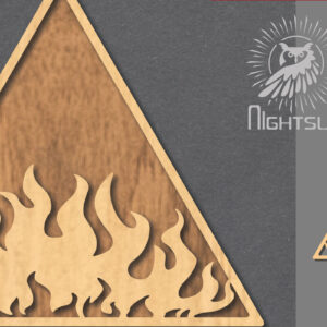 Intra απο ξύλο plywood 3mm-4mm πάχος - Διακόσμηση κοπής με λέιζερ Fire Sign 5 Δίασταση 30x20 cm INTRAFABR-120680882