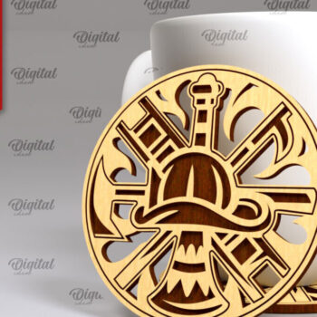 Intra απο ξύλο plywood 3mm-4mm πάχος - Σχέδιο κοπής με λέιζερ σουβέρ πυροσβέστης Δίασταση 30x20 cm INTRAFABR-100378626 - Image 1