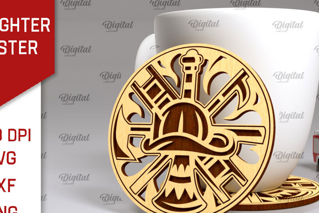 Intra απο ξύλο plywood 3mm-4mm πάχος - Σχέδιο κοπής με λέιζερ σουβέρ πυροσβέστης Δίασταση 30x20 cm INTRAFABR-100378626