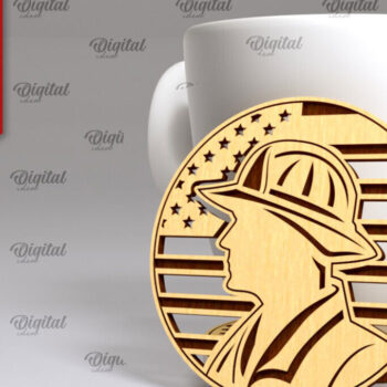 Intra απο ξύλο plywood 3mm-4mm πάχος - Σχέδιο κοπής με λέιζερ σουβέρ πυροσβέστης Δίασταση 30x20 cm INTRAFABR-100378503 - Image 1