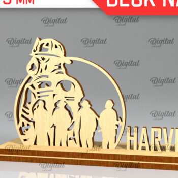 Intra απο ξύλο plywood 3mm-4mm πάχος - Πλακέτα ονόματος γραφείου πυροσβεστική  Δίασταση 30x20 cm INTRAFABR-98652334 - Image 1