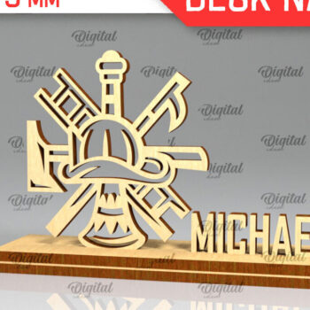 Intra απο ξύλο plywood 3mm-4mm πάχος - Πλακέτα ονόματος γραφείου πυροσβεστική  Δίασταση 30x20 cm INTRAFABR-98652397 - Image 1