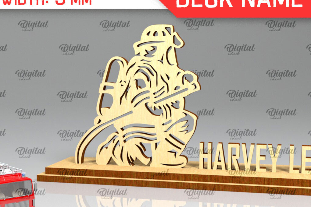 Intra απο ξύλο plywood 3mm-4mm πάχος - Πλακέτα ονόματος γραφείου πυροσβεστική  Δίασταση 30x20 cm INTRAFABR-98652459