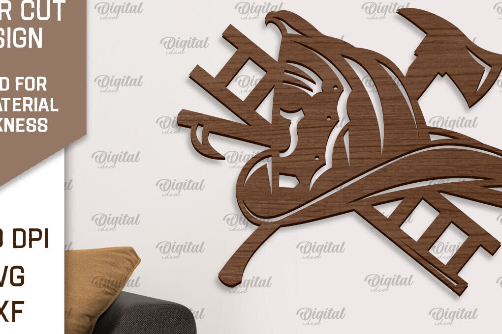 Intra απο ξύλο plywood 3mm-4mm πάχος - Πυροσβεστική Ξύλινη Διακόσμηση Τοίχων Κοπή Laser Δίασταση 30x20 cm INTRAFABR-97002631