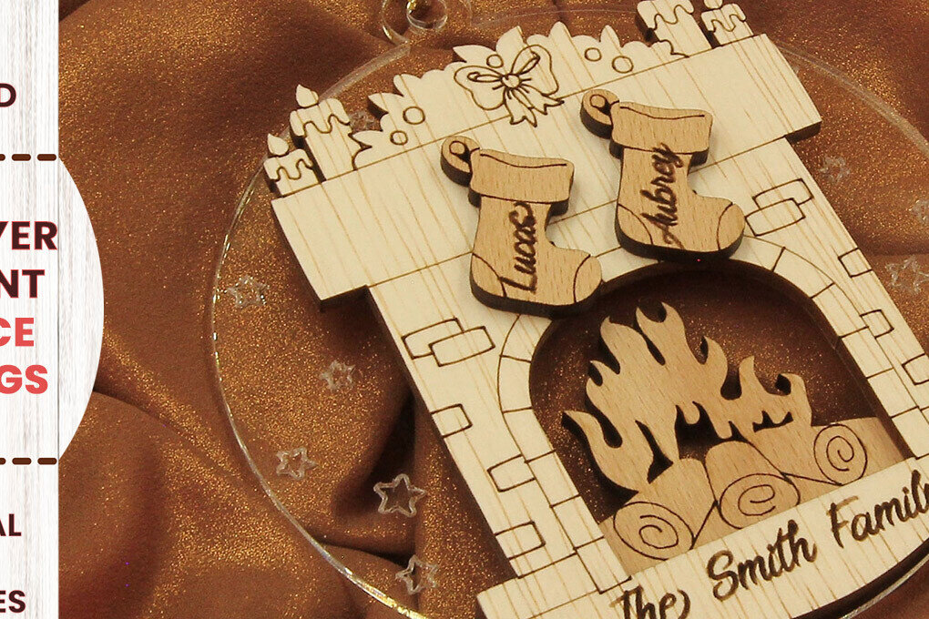 Intra απο ξύλο plywood 3mm-4mm πάχος - Χριστουγεννιάτικο στολίδι κάλτσες τζακιού Δίασταση 19x4 cm INTRAFABR-82458412