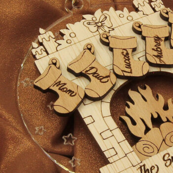 Intra απο ξύλο plywood 3mm-4mm πάχος - Χριστουγεννιάτικο στολίδι κάλτσες τζακιού Δίασταση 19x4 cm INTRAFABR-82458412 - Image 7