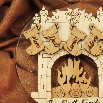 Intra απο ξύλο plywood 3mm-4mm πάχος - Χριστουγεννιάτικο στολίδι κάλτσες τζακιού Δίασταση 19x4 cm INTRAFABR-82458412 - Image 8